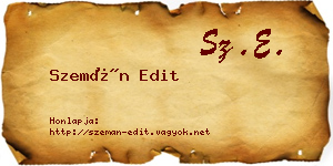 Szemán Edit névjegykártya